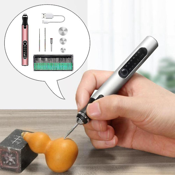 Portabel Graverings Penna, Professionell Precision Med Graveringsnålar, USB Laddningsbar