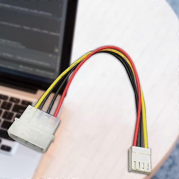 20 cm 4-pin stor til liten strømkabel metall diskettstasjon strømledning for datamaskin PC JIKAIX White