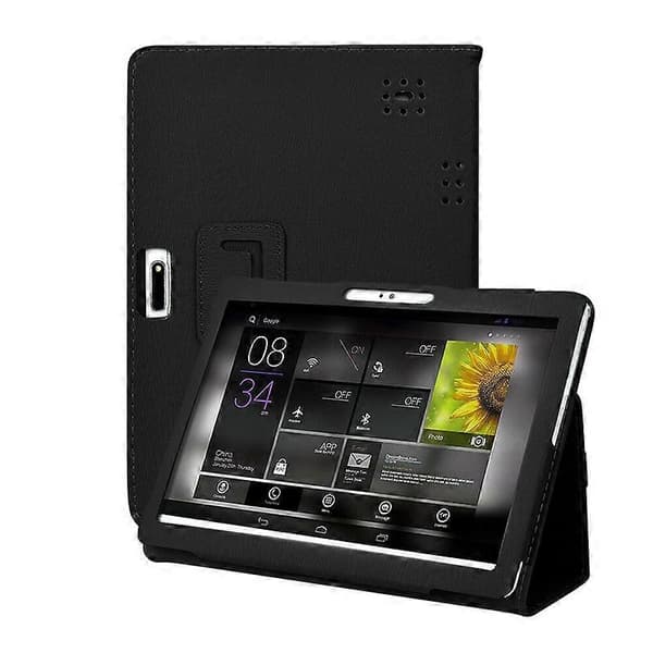 Universal 10/10.1 tommer læderstativcover til Android Tablet 24X17cm PC beskyttelsescover Black