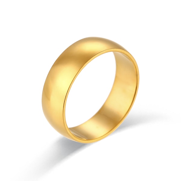 Ebelle Vanntett Rustfritt Stål Ring 2mm 4mm 6mm Basic Style Stablebare Ringer for Menn Kvinner 6mm Gold 49.5