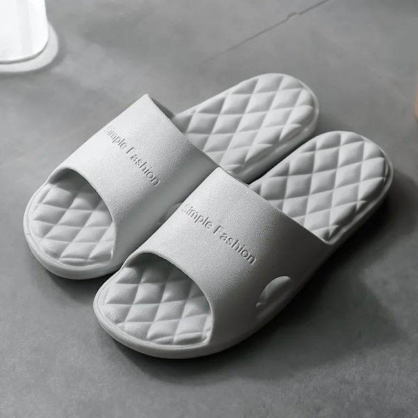 EVA bløde sål hjemmesko mænd kvinder casual strand sandaler badeværelse flip flops stor størrelse 48 49 Gris 42-43