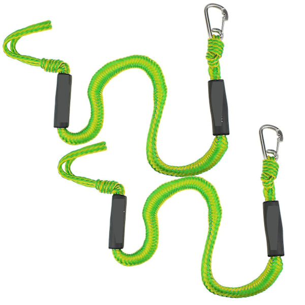 2-pack båt Bungee Dock Line med krok förtöjningsrep båttillbehör för båtar ponton Jet Waverun