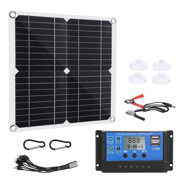 50w solcellepanel 18v solceller bankkontaktdeksel med 100a solcellekontroller Ip65 for telefon bil RV båtlader