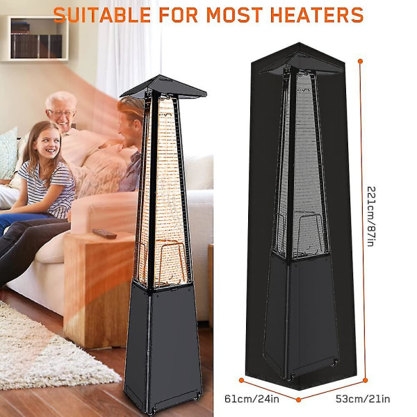 Heated Umbrella Cover(221*53*61cm), Oxford 210d Waterproof Patio Heater Cover Windproof