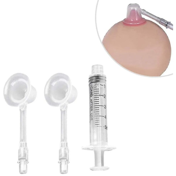 2 stk Nippel Aspirator Korrigerende Fôring Suging for Flat Inverted Retraction