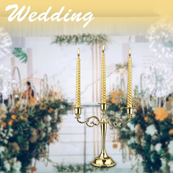 3 metall kandelaber lysestaker holder for formelle arrangementer, bryllup, kirke, ferie dekor