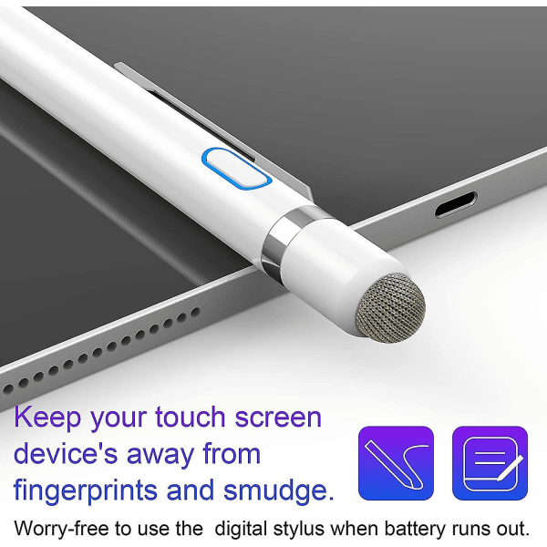 Stylus-penner for berøringsskjermer Active Stylus-penn, oppladbar Ipad-blyant 2 i 1