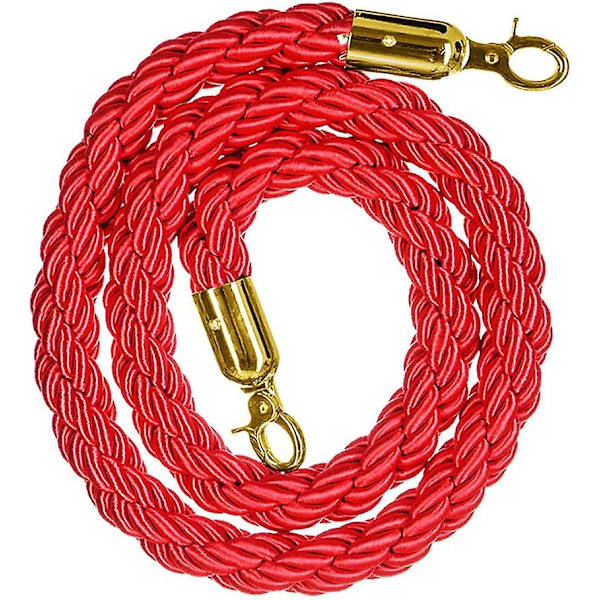 Guide Rope Barrier Rope Divider Queue Divider Rope For Guidance System Med Guld Krog 1,5m Rød