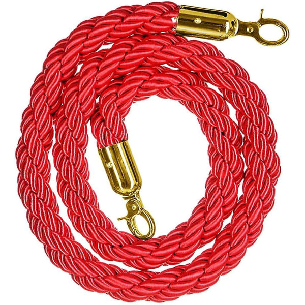 Guide Rope Barrier Rope Divider Queue Divider Rope For Guidance System With Gold Hook 1.5m Red