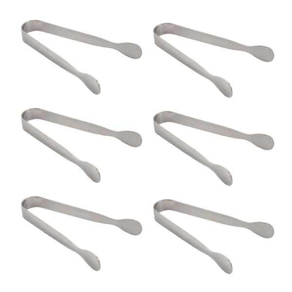 6 STK Mini Små Tang, 4,25 Tommer Rustfrit Stål Små Tang til Servering af Mad, Holdbart Køkken 304 Rustfrit Stål Silver