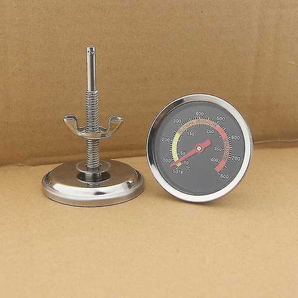 Grilltermometer i rustfrit stål til grill og ryger, 50-800 grader Fahrenheit, 10-400 grader Celsius, Starlight