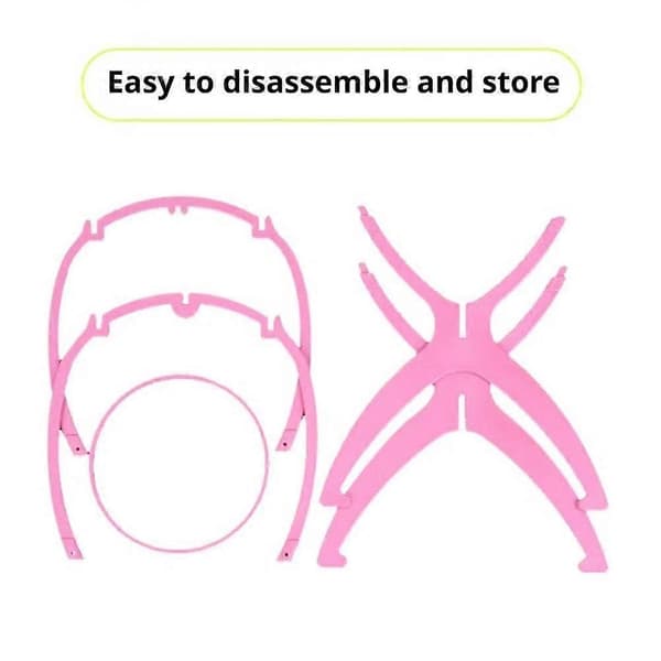 Avtakbar parykkstativ Parykkstyling Fast base, Hodeplagg Sammenleggbar støtte U2I5 Pink 1pcs