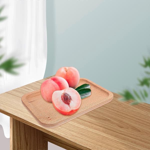 Slitstark rektangulär serveringsbricka i bok för middag och frukt