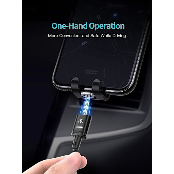 3-in-1 Magneettinen Latauskaapeli, 3a Nopea Lataus Puhelimen Latauskaapelit Nylon Punottu LED-Valolla Magneettinen USB Latauskaapeli Mi:lle