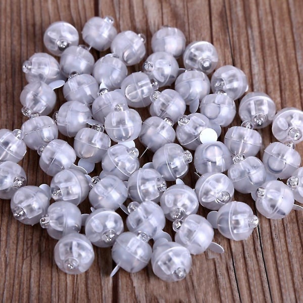 100 st Mini LED-lampor i färger, ballonger, papperslyktor, lampor, trådlösa blixtklotlampor (bebetter)