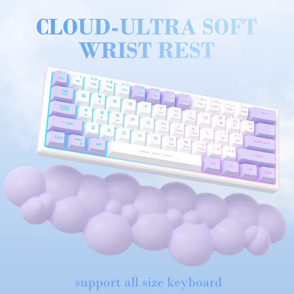 Attack Shark Cloud-tangentbord och mus handledsstöd med underläggssats, ergonomiskt handflatesupportset för smärtlindring, halkfri bas, ultra-mjuk