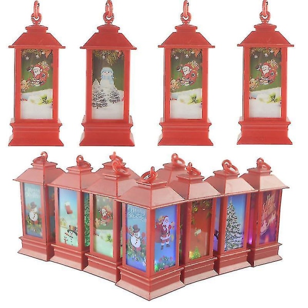 Jul LED färgglad nattlampa liten vindlampa heminredning bordsdekorationer