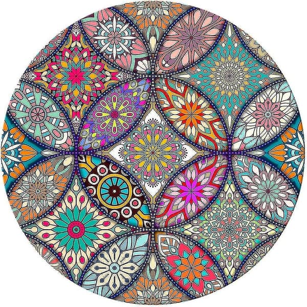 Musematte, Rund Mandala Musematte, Søt Musematte Med Design, Sklisikker Gummisokkel Musematte Med Sydd Kant, Vanntett Kvinner