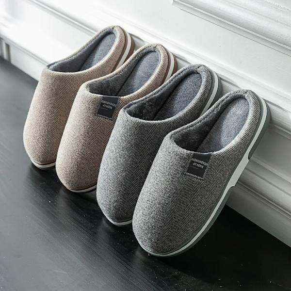 Miesten pehmeät ja pörröiset kotitossut, kevyet ja hengittävät liukumattomat kengät pehmeällä vuorella grey 43-44