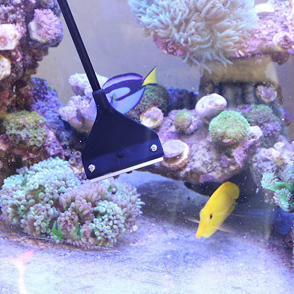 Akvarium Alge Fiske Tank Rengøringsvedligeholdelse Med Forlængelsesstang Og 10 Blade