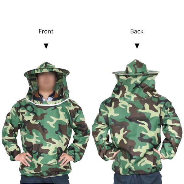 Mehiläishoitopuku Mehiläistakki Mehiläishoitohattu Verkolla Vetoketjullinen Ammattimainen Mehiläishoitajan Puku Mehiläishoidon Suojavarusteet Camouflage Mehiläishoitovaatteet F