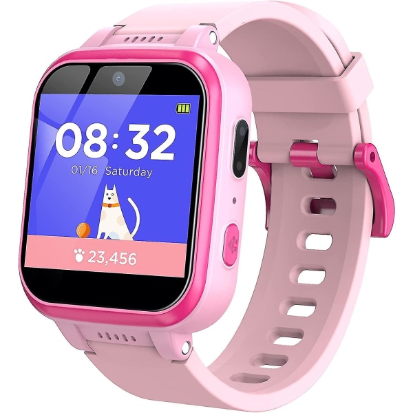 Smartwatch til børn med kamera, musikafspiller, spil, vækkeur, skridttæller med aktivitetsmåler, fitness tracker-ur F