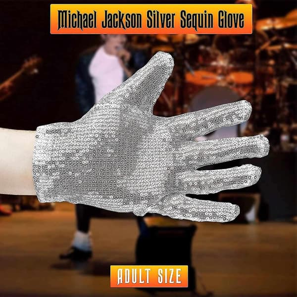 Michael Jackson Sequin Handske - Vit Höger Handske Kostym Tillbehör - 1 Styck