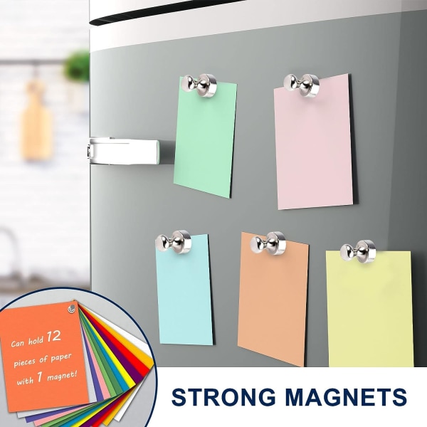 24 STK magnetiske trykstifter, 12x16 mm neodymmagneter med håndtag bevægelig stærk magnet, runde køleskabsmagneter Små magneter til whirl.