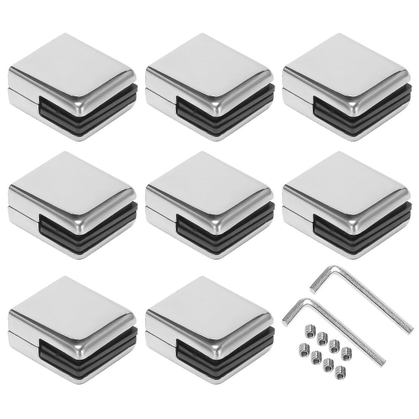 Glasklämma 8-10mm 8st Rostfritt Stål 304 Justerbar Glasfäste Platt Bak för Balustrade