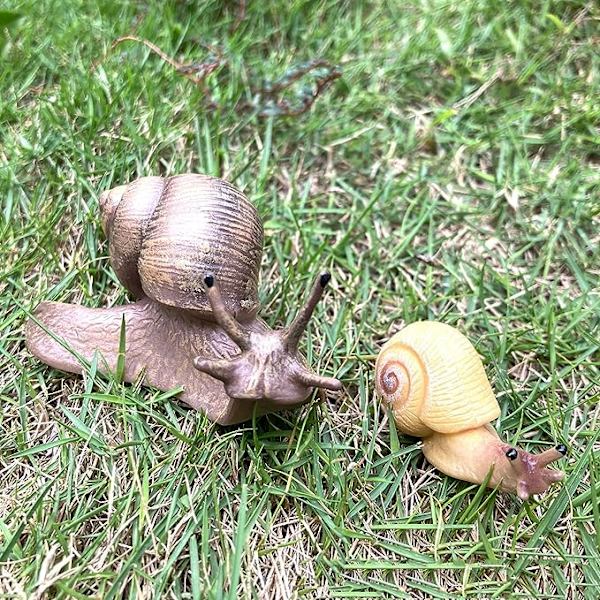 4 stk. Sneglefigurer Sneglemodel Miniature Snegl til Fehave Mikrolandskabs Dekoration