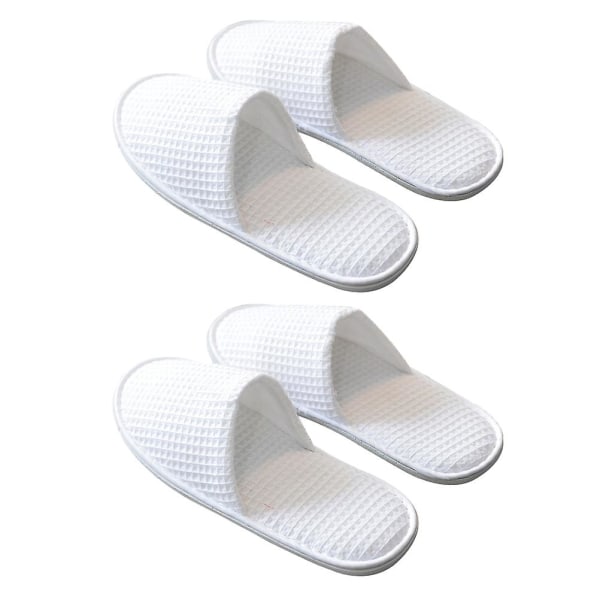 2 par resetofflor Gästslippers Engångsvita Gästslippers Skumslippers Engångsbomullsslippers