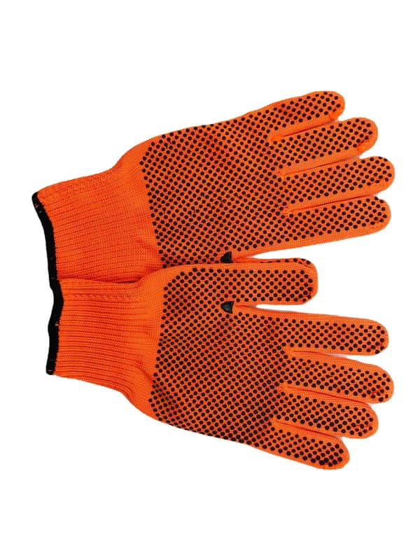 1 Par Unisex One Size Hi-Vis Prickig Stickad Greppträdgårdshandskar, Orange