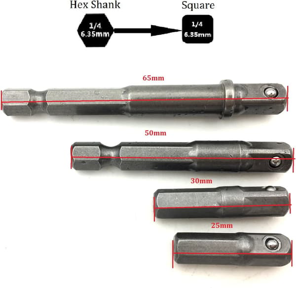 8 stk. Power Hand Tools Sokkel Adapter sæt, Mødrenøgle Power Drills Impact Socket Bit Hex Adapter Forlængelsessæt Sokkel Nøgle Adapter Sæt 1/4\" 3/8\" 1/2\"