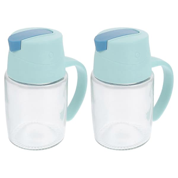 Oliedispenserflasker Nyttige køkkenolivenoliedispenserflasker Blå 300 ml glasolieopbevaring 2 sæt Blue 13.2X11X7.2CM