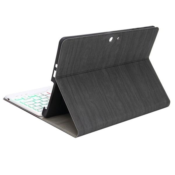Til Microsoft Surface Go/Go 2/Go 3 Tre farver Baggrundsbelyst Bluetooth 5.0-tastatur + trætekstur PU-læder