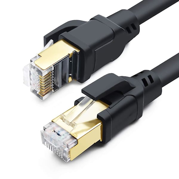 Cat8 Ethernet-kabel 0,5m (2-pakning), Høyhastighet 40gbps 2000mhz Internett-nettverkslan-kabel med gullbelagte RJ45-kontakter for ruter