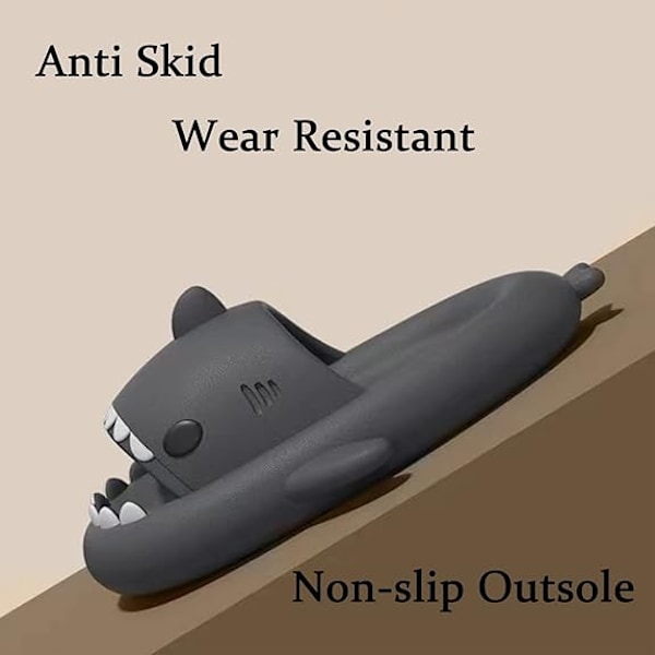 Tegneserie Haj Flip Flops, Skridsikre Tykke-Sålede Strand Flip Flops, Hurtigtørrende Sjove Pool Sandaler distant mountain ash 46/47