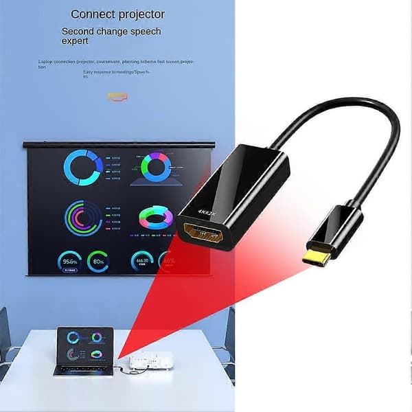 Typec-HDMI 4K teräväpiirtosovitinjohto USB3.1-HDMI-naaras Type-C-HDMI-sovitinjohto