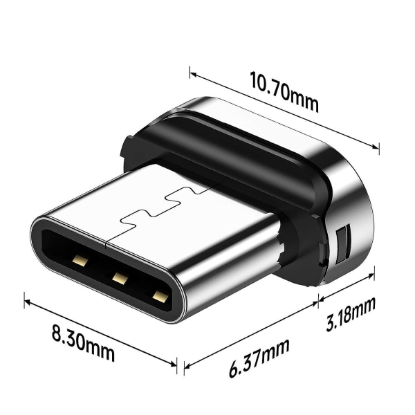 Magnetiska Typ C-spetsar, USB C Multi Magnetisk Adapter Magnetkontakt för Magnetisk Laddningskabel, Används för Mobiltelefon Headset Hörlurar