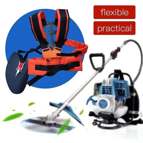 Adjustable Double Padded Harness for Brush Cutter, Lawn Mower (Red)