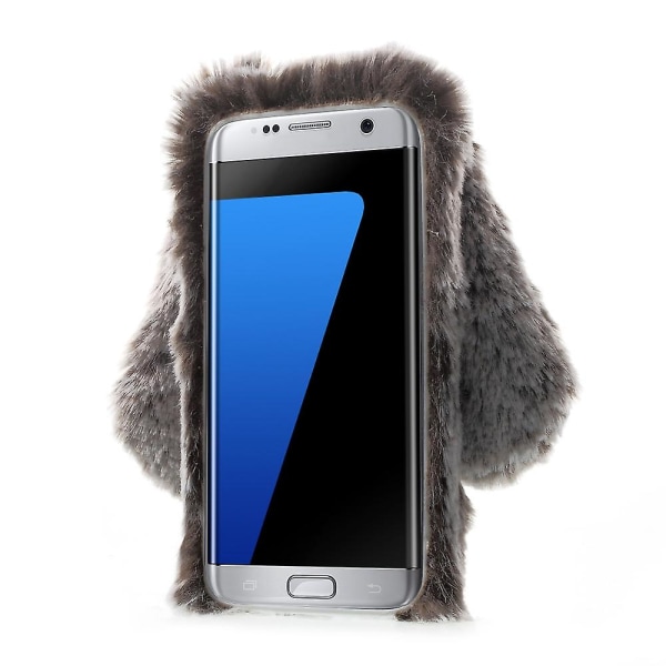 Varm fluffy pels myk TPU mote kaninformet deksel for Samsung Galaxy S7 Edge G935