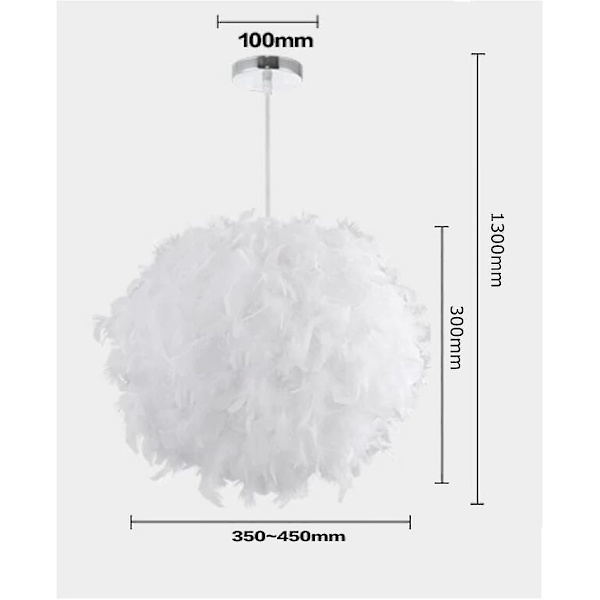 Fjäderpendellampa Vit Modern Chandelier Lampskärm 30cm För Vardagsrum Barnrum