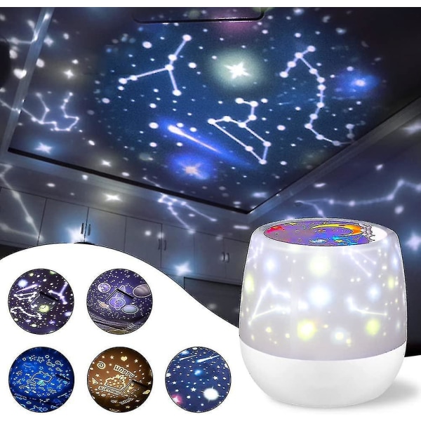 Star Night Light Universe projektorlampa för barn med 6 set projektorfilm