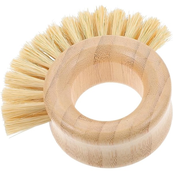 Rengöring och disk Flexibelt trä Hem Grönsaksskrubber Ring Hushållsfrukt för borst Naturliga verktyg Tvättskål Form Järnhandtag i -i- Bambu Was