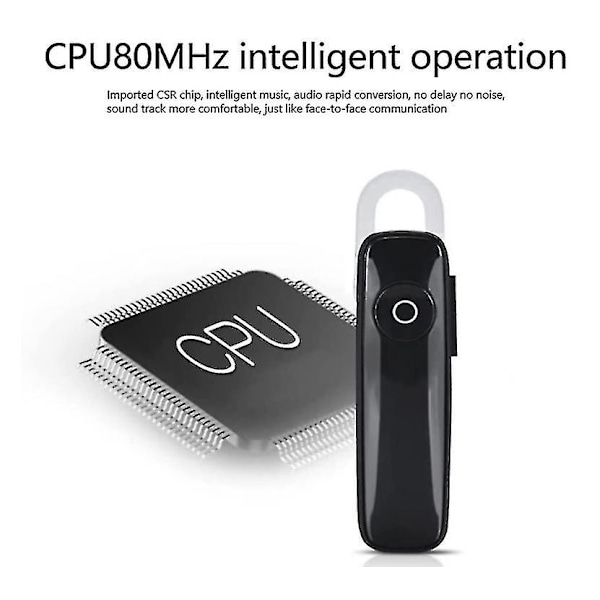 Chronus M165 Trådløse Bluetooth-øretelefoner, Sorte håndfri opkald Business Headset Sports Earbud In-ear-hovedtelefoner (sorte)