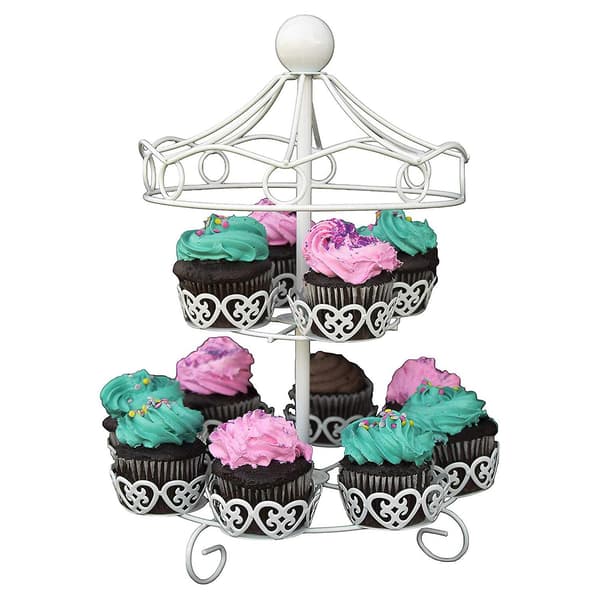2-vånings Cupcake-ställ för 12 - Bröllopstårta-ställ