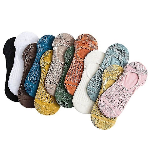 1 Par Dam Ankelstrumpor Casual Låg Skurna Båtsockor Halksäkra Mode Sommar