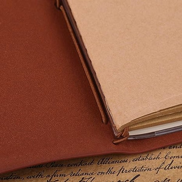Vintage PU læder notesbog, rejsejournal notesbøger, vintage genopfyldelig rejsedagbog, klassisk præget A6 personlig notesblok til kvinder piger og