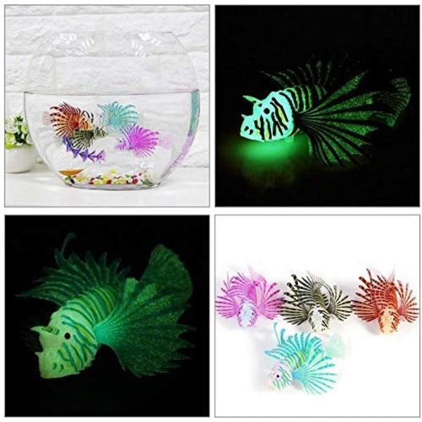 Kunstig Glødende Lionfish Lysende Falsk Fisk Akvarium Fiskedam Landskap Ornament Glød Simulering Dyr Dekorasjon (Blå)