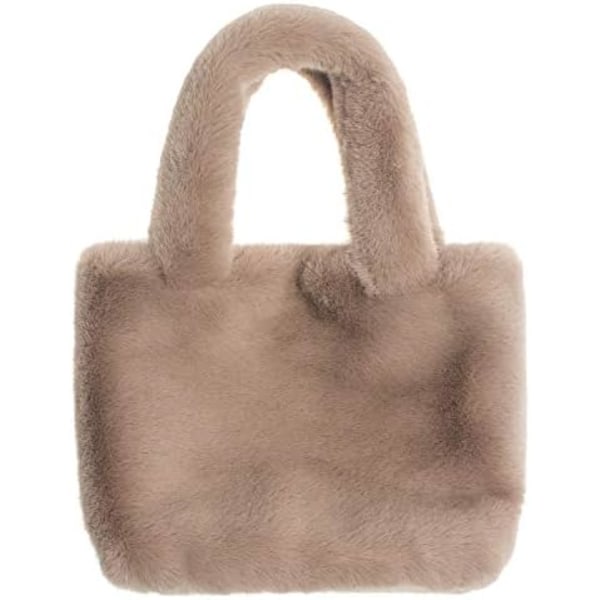 Naisten pehmeä Eco Fur Fluffy Mini-kangaskassi